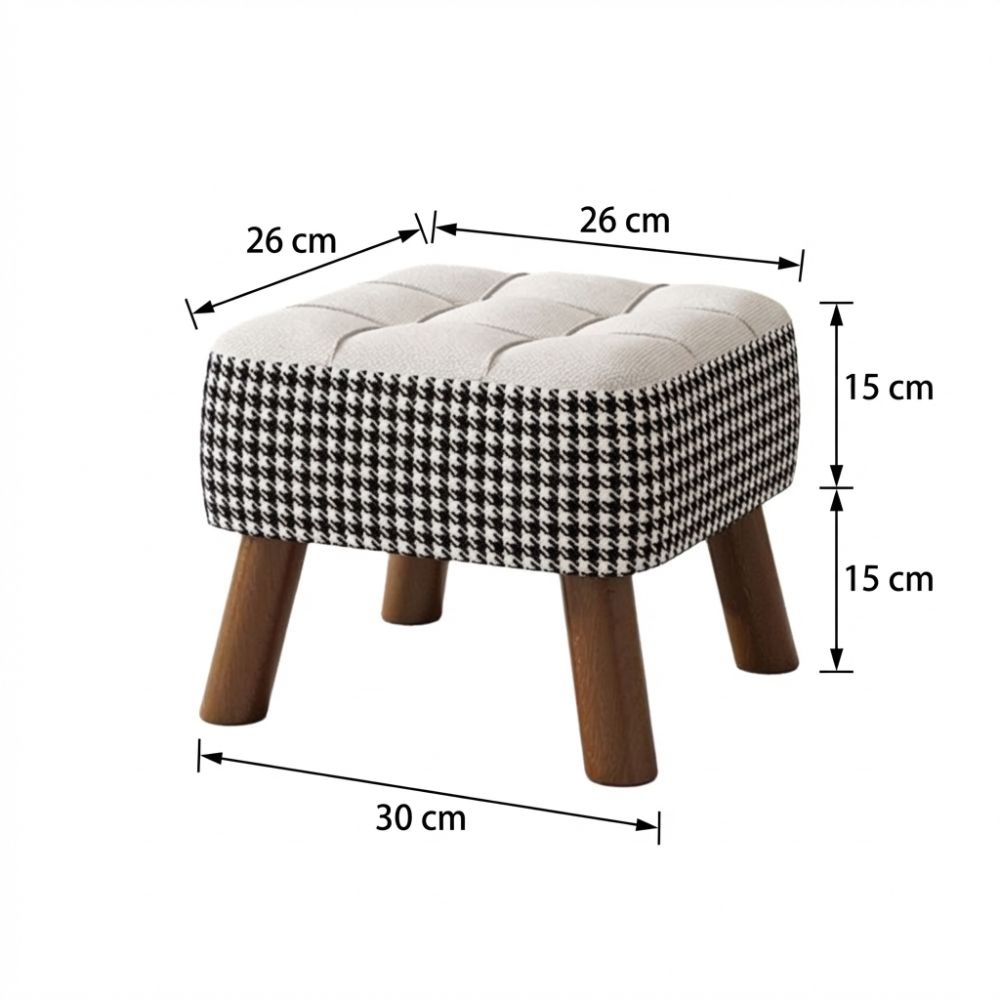 Soft Upholstered Seat Ottoman Compact Design Soft Pack Stool Shoe Changing Stool Living Room
