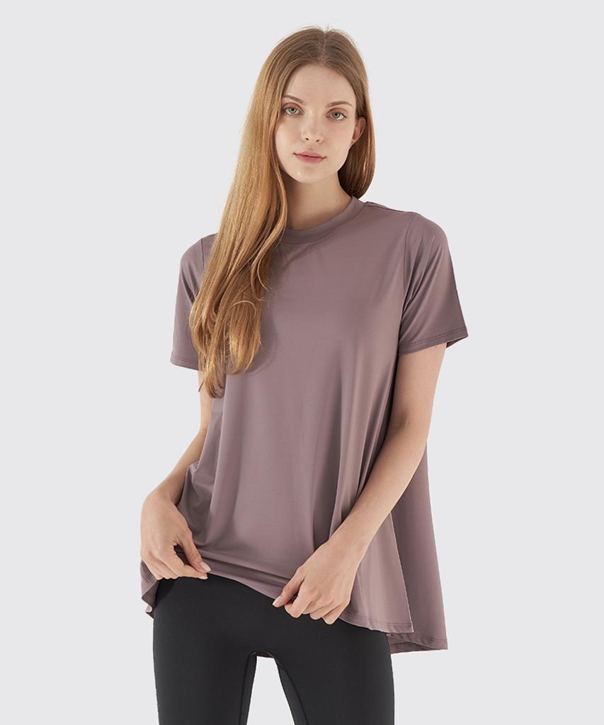 NOKJOK Frilly Loose Fit Short Sleeve T-Shirt Running Yoga Wear Pilates Wear (Type B)