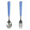 EpiCheck Dinner Spoon and Dinner Fork, Blue, Set of 2, Made In Japan