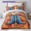 CowboyBoots Pattern Bedding Quilt Set Quilt Cover Pillowcase Home Decoration Birthday Gift (1 * duvet cover + 2 * pillowcase, without core)