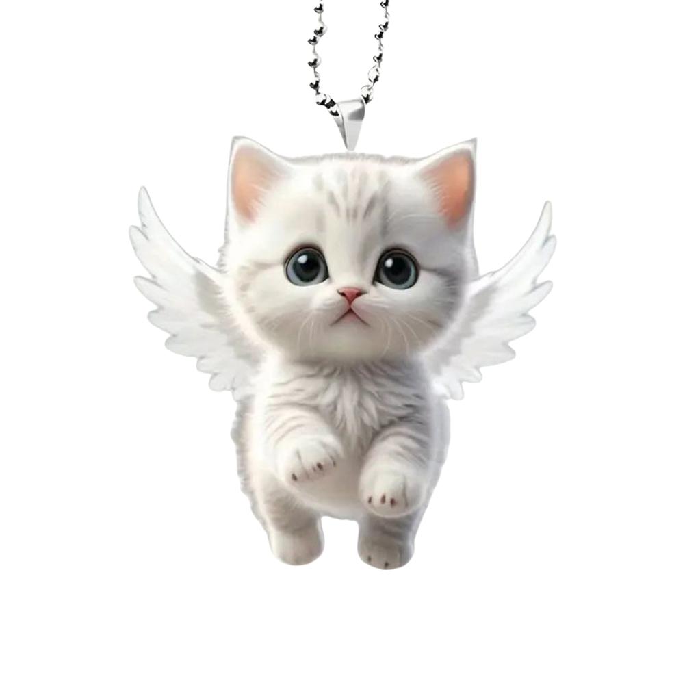 Подвесной декор для автомобиля, украшение для зеркала заднего вида, украшение в форме кошки, 2D-украшение для салона автомобиля, доступ для подвешивания P8B9