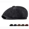 Autumn Winter Warm Beret Men Octagonal Cap British Vintage Cap Painter's Cap Newsboy Cap
