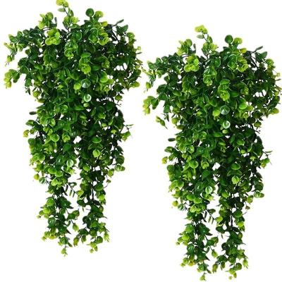 Искусственный 5Forks Rattan Eucalyptus Wall Hanging Simulation Greenery Поддельные висячие растения Vine Diy Home Outdoor Decor Plant