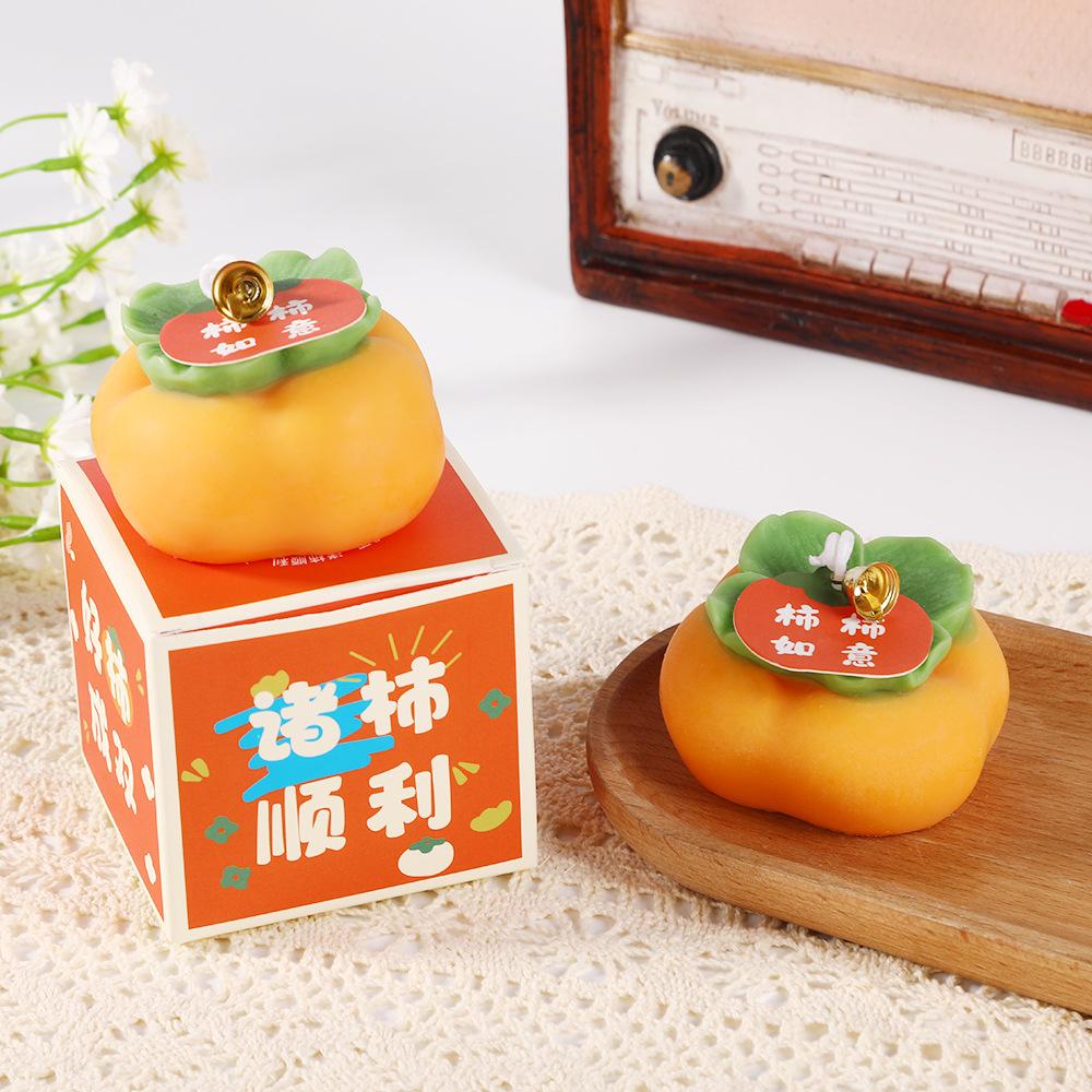 Persimmon Ruyi Persimmon Scented Candle Home Creative Wedding Souvenir Fruit-shaped Candle Ornaments
