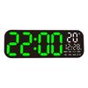 Large LED Digital Wall Clock with Remote Control Date Week Temperature Display Auto Dimming for Living Room Bedroom