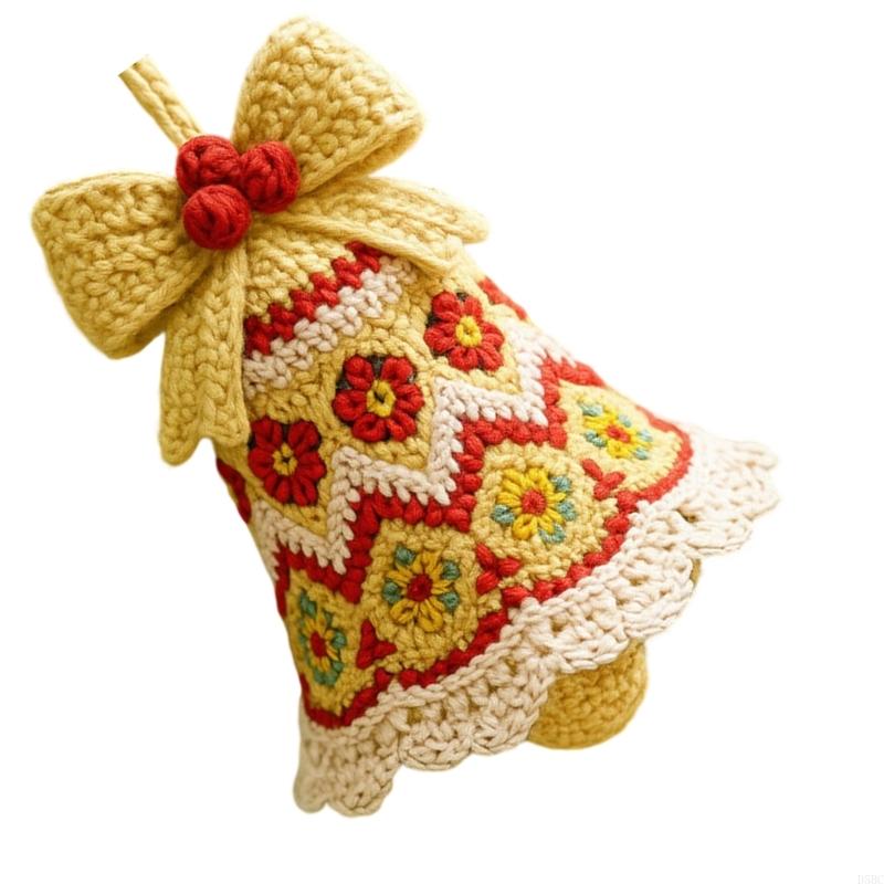 Christmas Bells Ornament Washable Soft Yarn For Car Window Display
