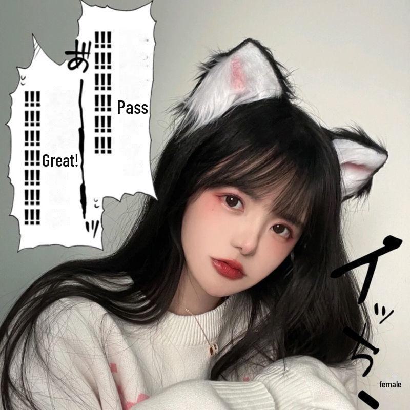 Милая японская плюшевая повязка на голову с ушками кошки и лисы для ролевых игр