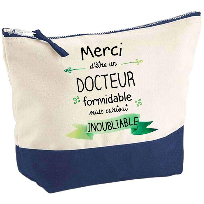 Trousse de maquillage - PLANETEE - Merci d'être un Docteur Inoubliable - Grand format - Coton - Impression HD