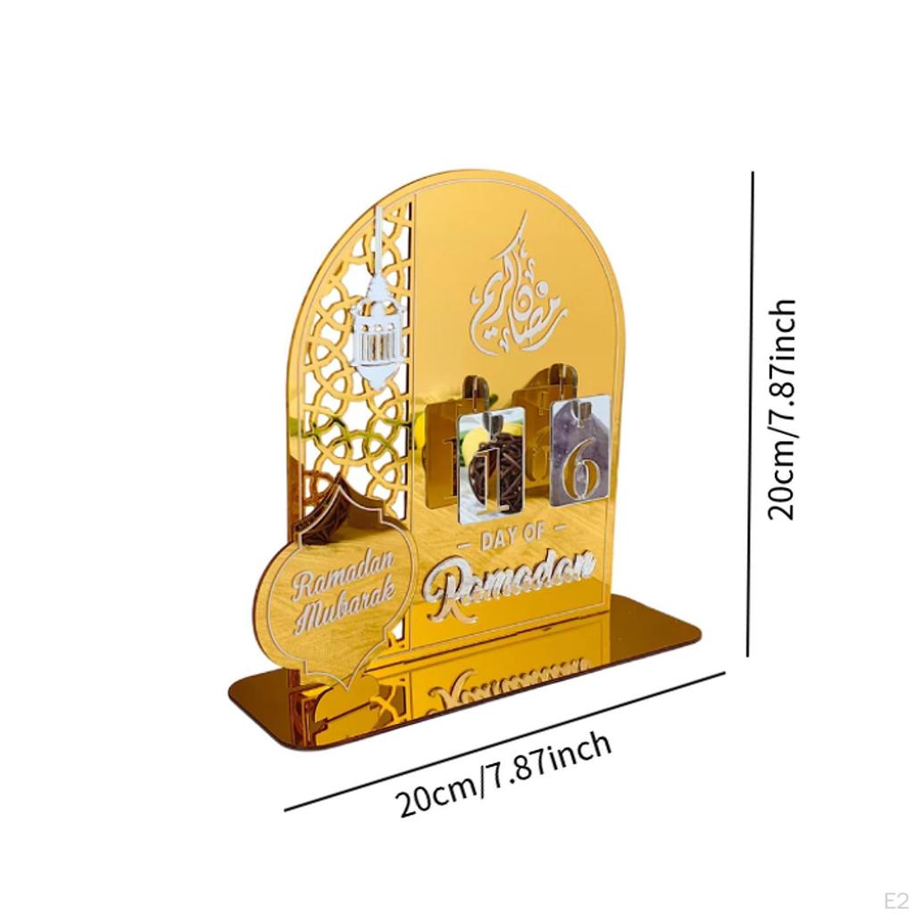 Ramadan Advent Calendar Centerpiece Sign Eid Decor for Window Mantle Bedroom