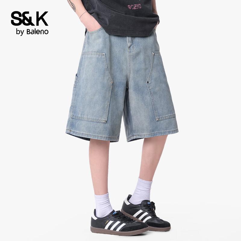 Baleno Men's Washed Denim Capris