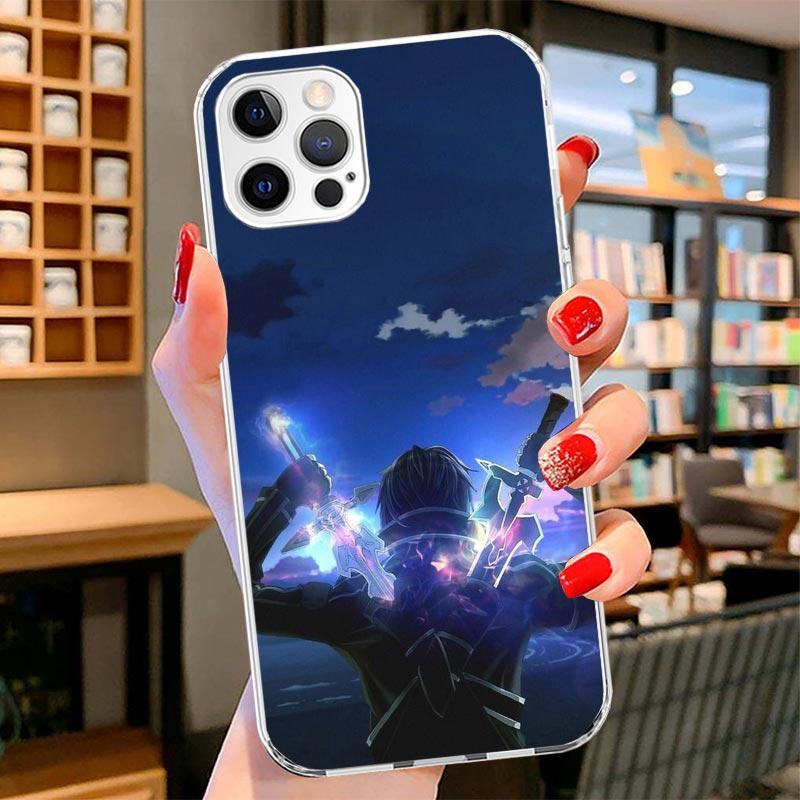 Sword Art Online Anime Cover Phone Case For iPhone 16 17 Air 15 14 Pro Max 16E Phone Case 13 Mini 12 11 7 SE 8 Print Pattern Fit