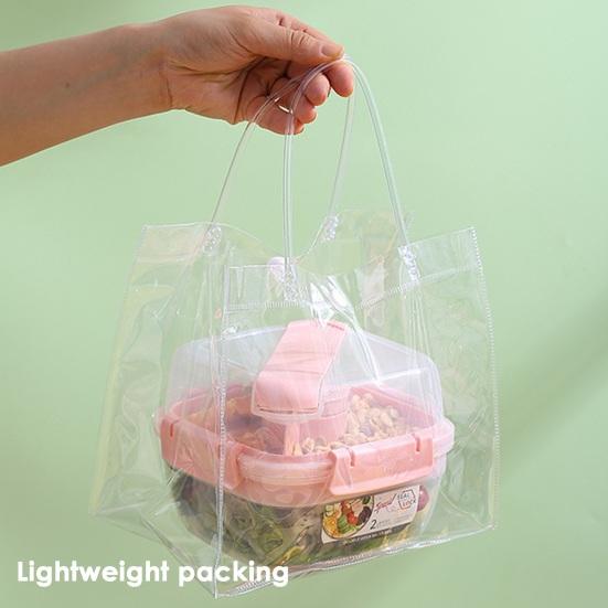 Прочный портативный контейнер для хранения салатов, легкий двухслойный контейнер для обеда, школьный контейнер для еды