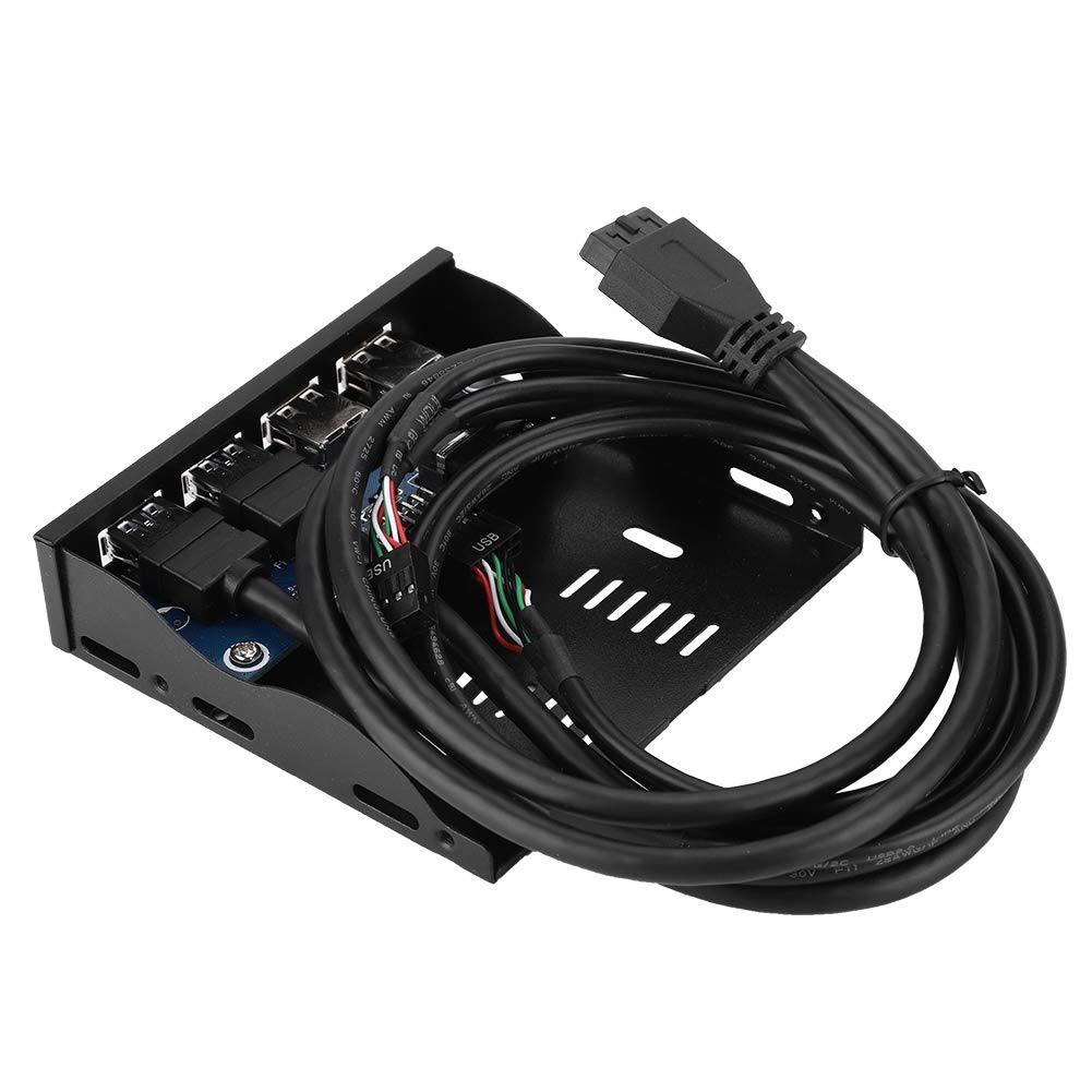 Acogedor USB Front USB USB Hub with Metal Front Panel Connector for PC Computer Motherboard 3.5-inch Panel, High-Speed 4-Port 3.0 + 2-Port 2.0