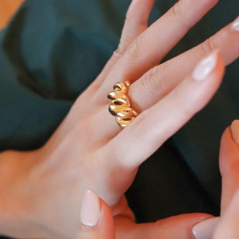 modernlike 14k gold-filled silver bold ring nuts ring