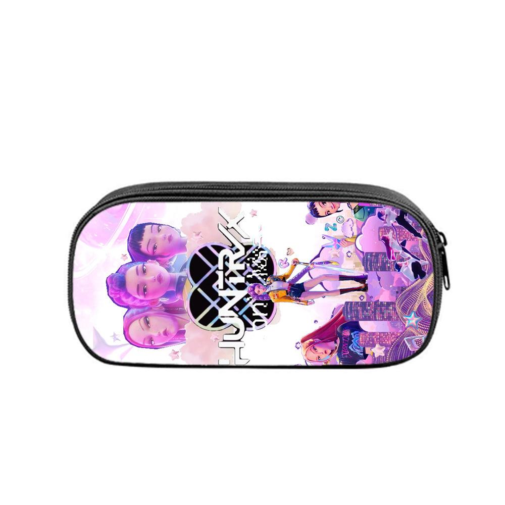 Huntrix Kpop студенческий принт пенал Kpop охота на ведьм женская группа студенческое хранение канцелярская сумка пенал