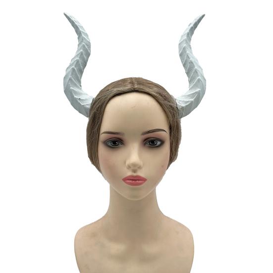 Gothic Devil Horn Headband Imitation Fake Bull Horns Hair Hoop Halloween Dress Up Hair Accessories for Halloween Cosplay Carnival