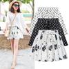 Women's Plus Size High-Waisted Wide-Leg Chiffon Skort - Summer A-Line Korean Style