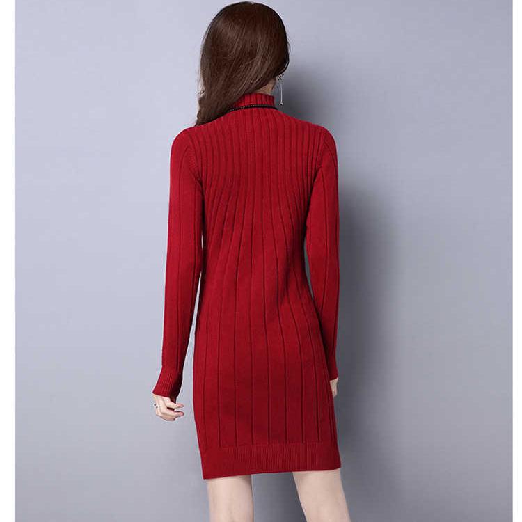 High Collar Sweater Warm Knitting Sweaters Large Size Sweater Cashmere Sweater Woman Long Sweater