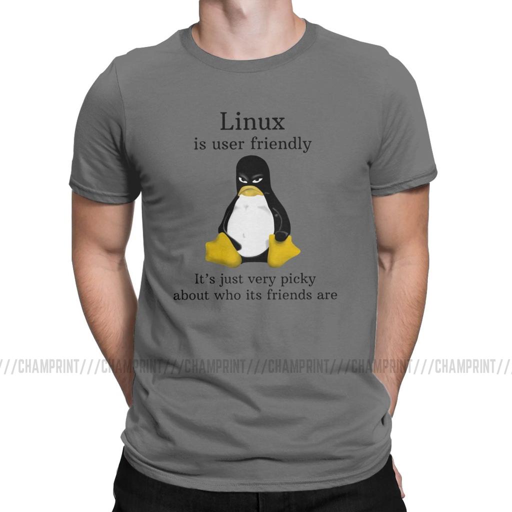 Linux удобен для пользователя футболки Мужчины Arch Linux Tux Программист Компьютерный разработчик Футболка Geek Nerd