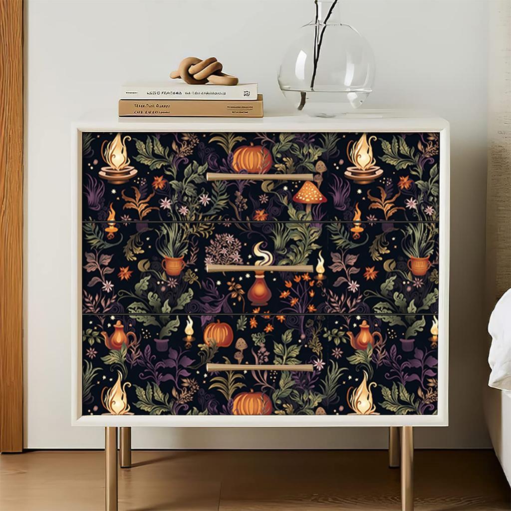 Готический Бохо Самоклеящиеся Обои Растения Травы Контактная Бумага Водонепроницаемые Съемные Обои для Гостиной Спальни Шкафа
