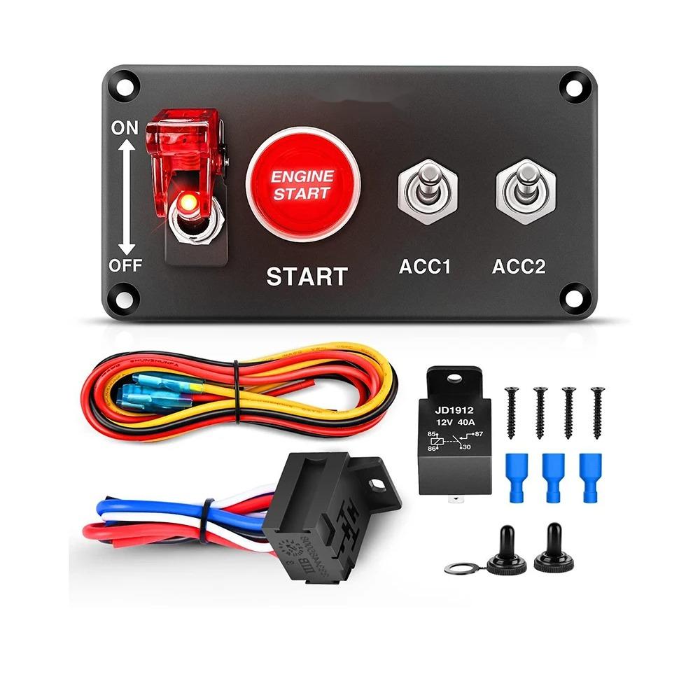 12 В гоночный автомобиль стартер кнопка запуска и остановки зажигания тумблерный переключатель панель из углеродного волокна автомобильные аксессуары для лодки ATV UTV