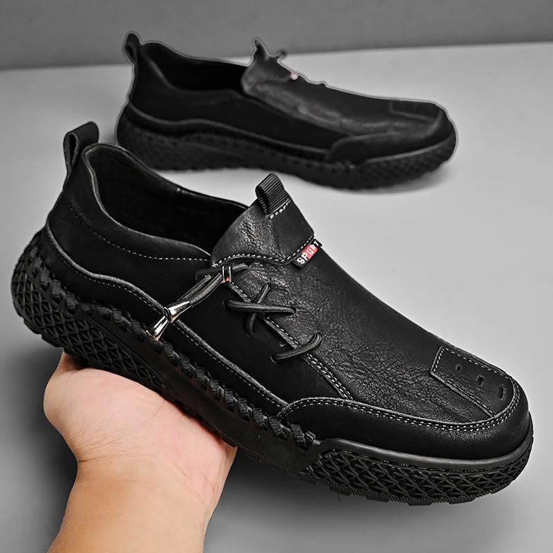 Мужская кожаная обувь, повседневная уличная обувь ручной работы