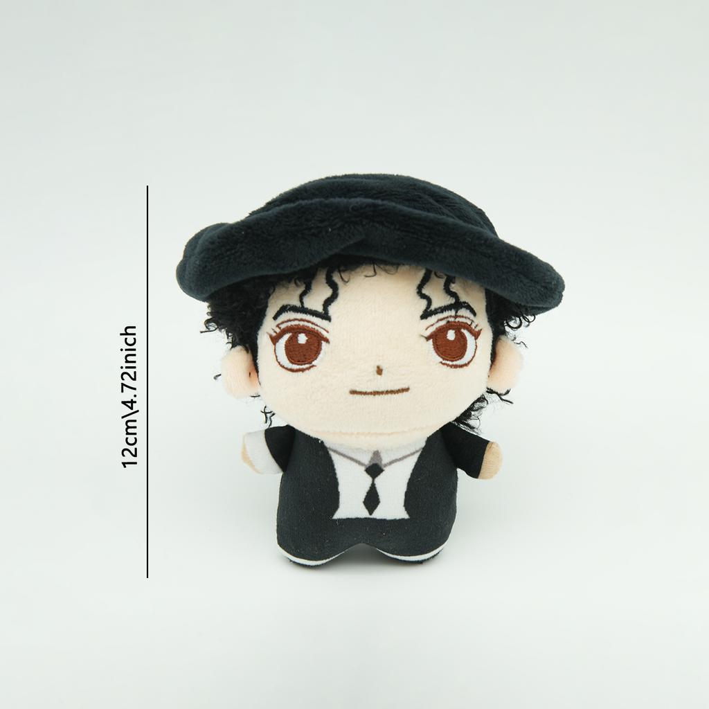 New Michael Plush Doll Cool Star Classic White Stripe Suit Stuffed Doll Singer Peripherals Plushie Fans Birthday Gifts