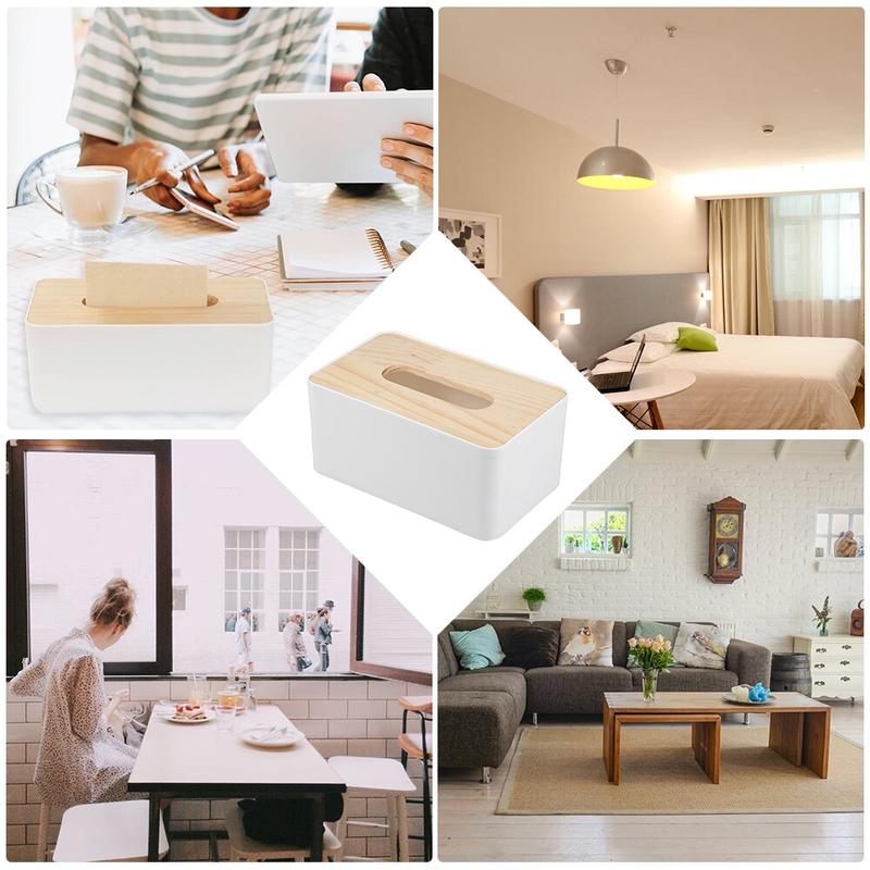 Napkin Box Wooden Covers Toilet Paper Solid Wooden Box Wooden Napkin Simple and Stylish Napkin Dispenser Home Dispenser Car Storage |