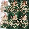 Valentine's Day Wooden Hollow Hanging Ornaments Decoration Xmas Gift