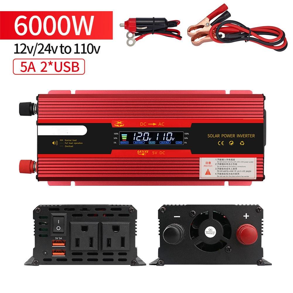 Преобразователь солнечной энергии Светодиодный интеллектуальный цифровой дисплей Трансформатор напряжения Высокая мощность Портативный автомобильный инвертор