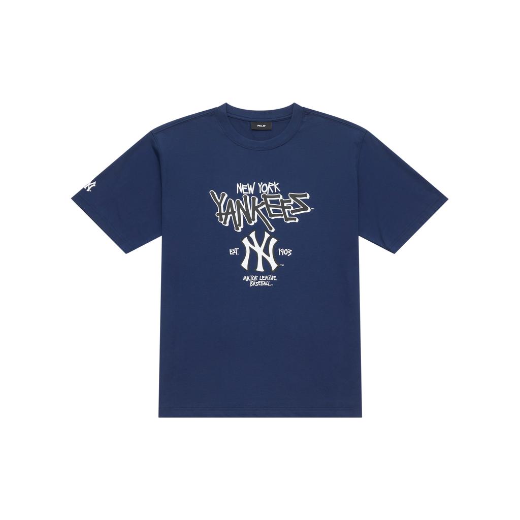 New MLB New York Yankees Basic Collection SS25 T Shirt Unisex Navy Blue 3ATSB0553-50NYS