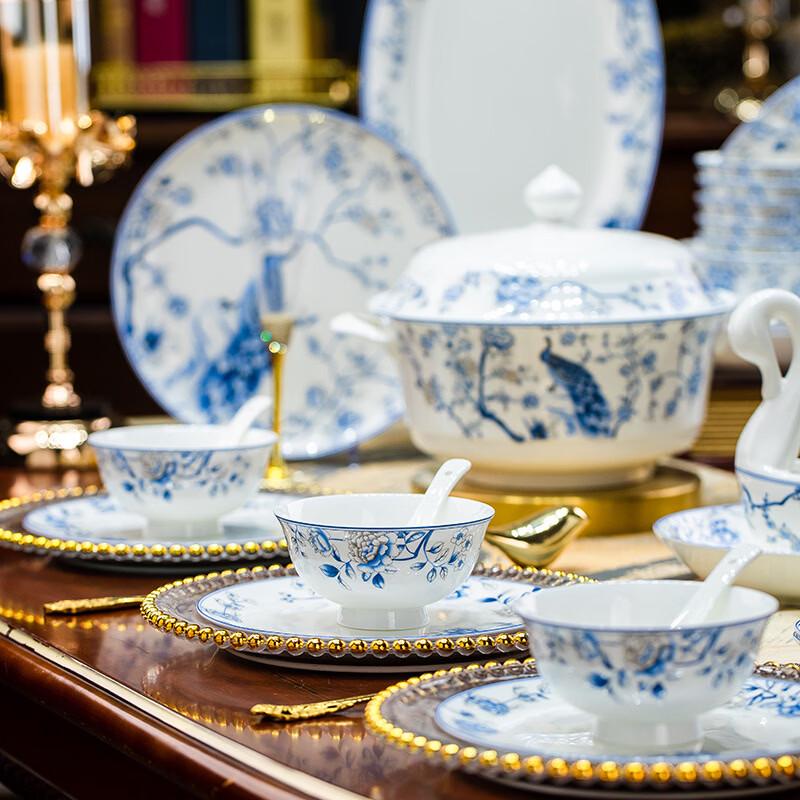 Jingxun Jingdezhen Blue and White Porcelain Dinnerware Set
