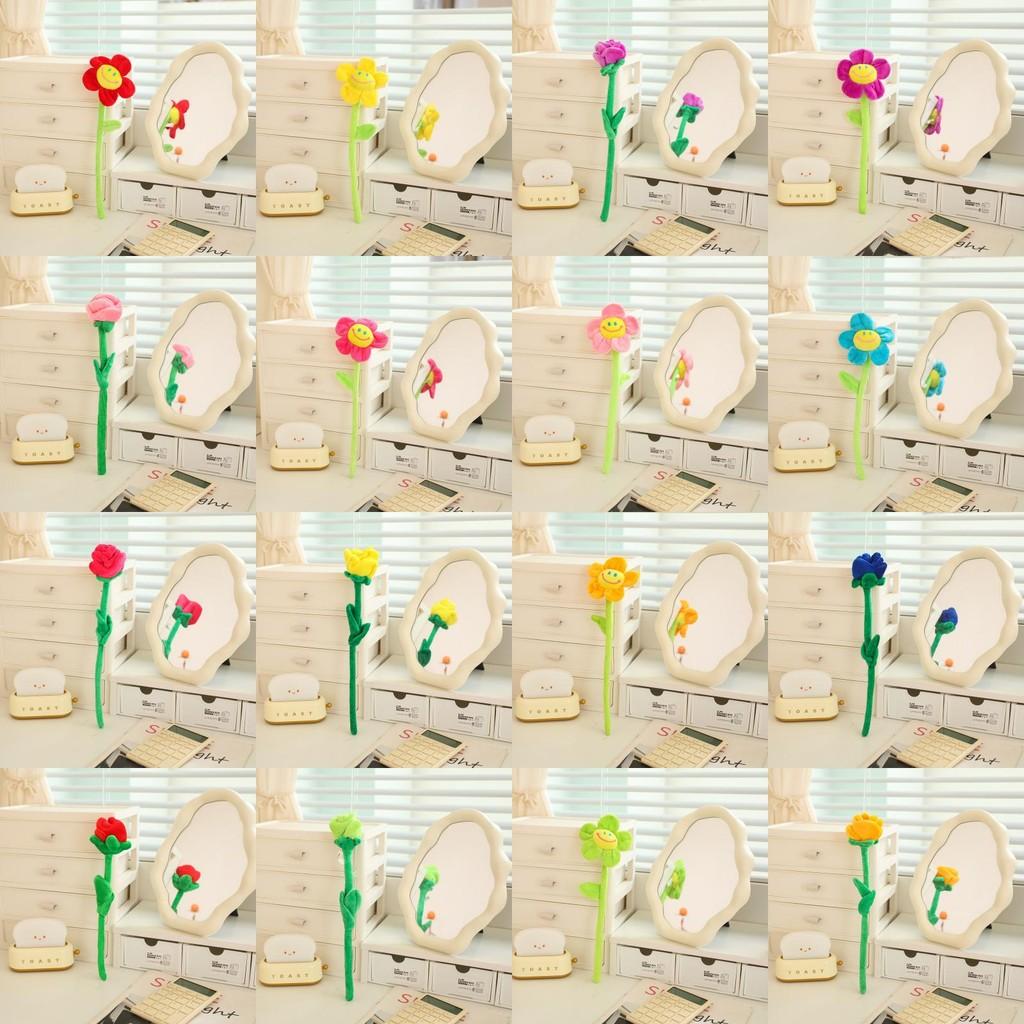 Plush Sunflower And Rose Floral Bundle With Flexible Stems For Teen Bedroom Decor And Collectors