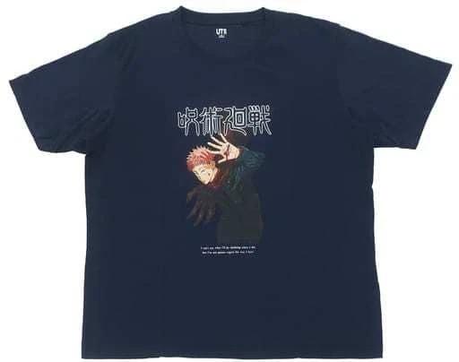 Jujutsu Kaisen Yuji Itadori Graphic T-Shirt Navy M Size Japan