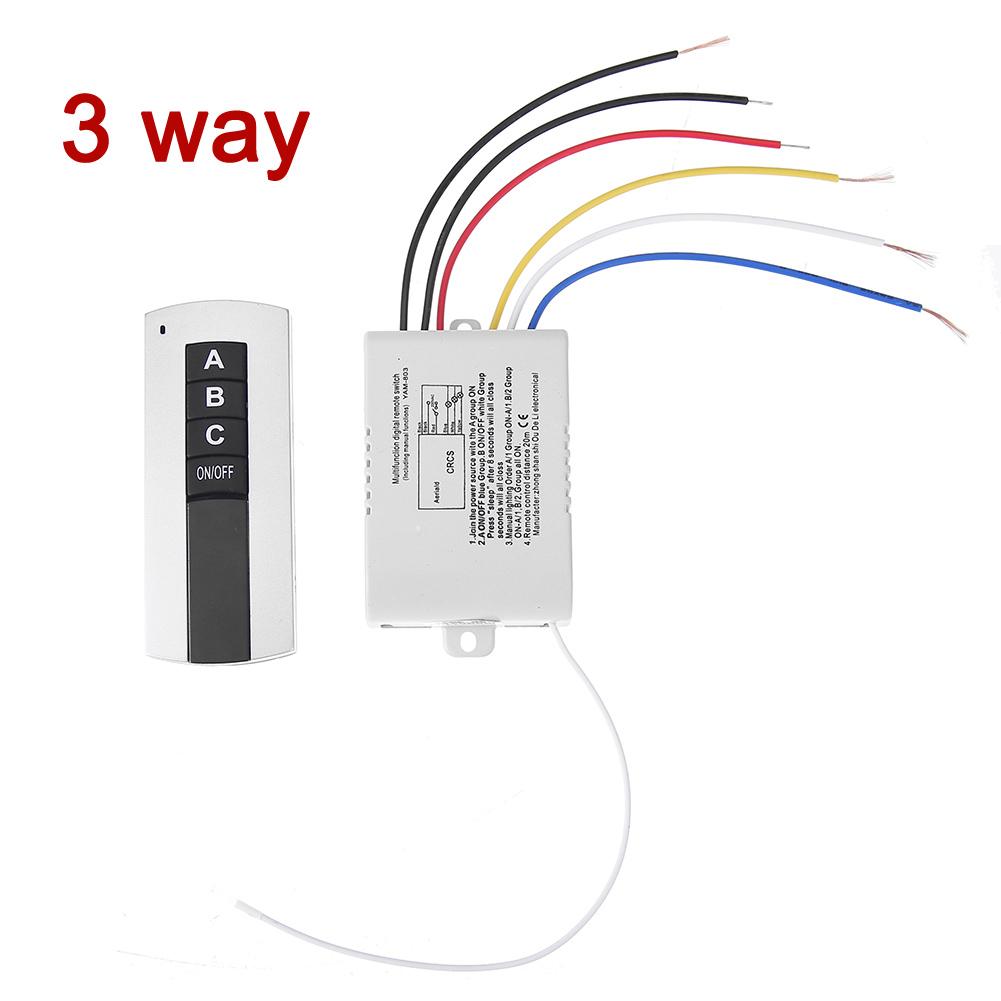 220 В 1000 Вт 1/2/3 канальный беспроводной пульт дистанционного управления ВКЛ/ВЫКЛ 1 2 3-позиционный цифровой пульт дистанционного управления переключатель для освещения