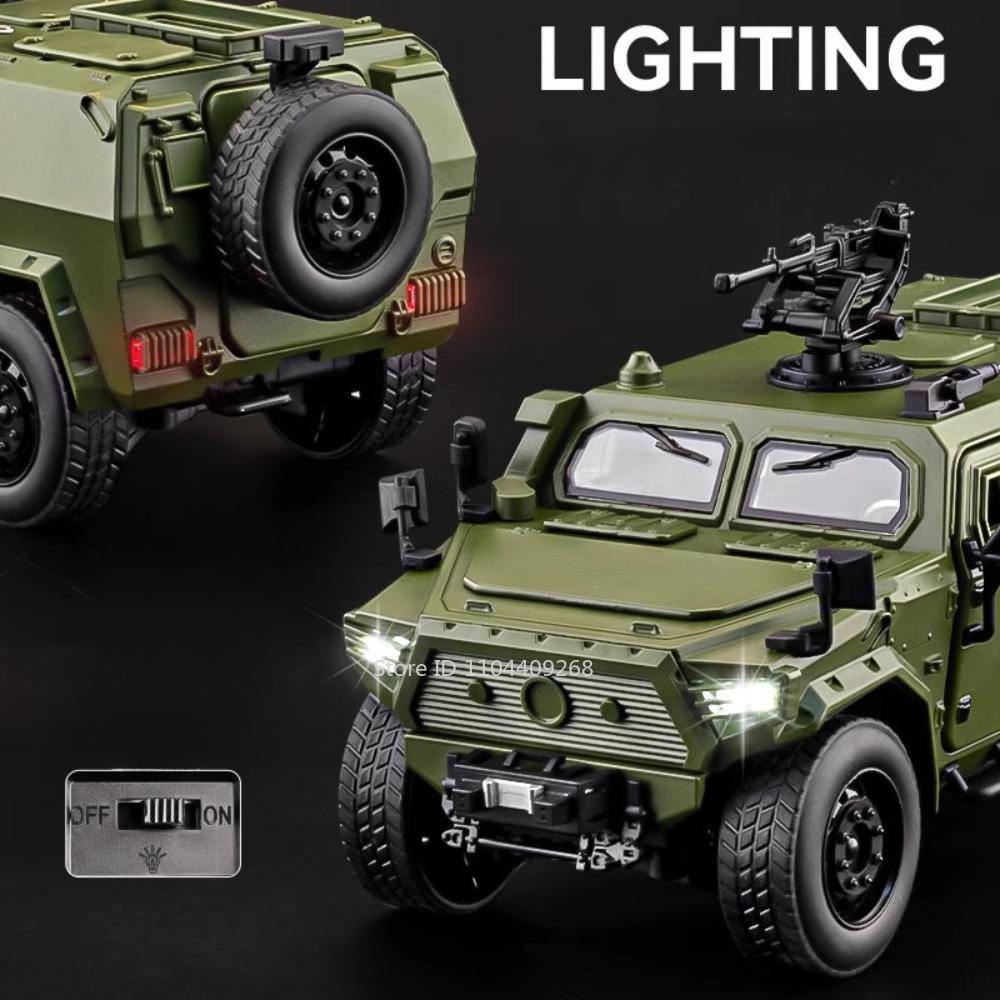 Большой размер 1:18 Модель автомобиля Dongfeng Mengshi Игрушка Двери открываются Металлический корпус Резиновые шины Военные Внедорожники Подарки для детей