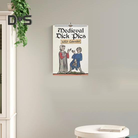 Календарь Medieval Dick Pics 2025 Prank Medieval Dick Wall Calendar Funny Penis Rude Calendar с иллюстрациями для друзей-энтузиастов истории
