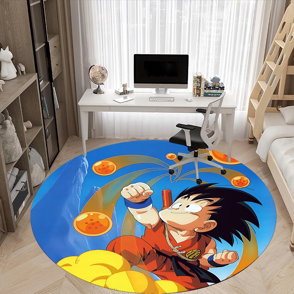 1pcDragon Ball Z Goku Office Round Area Rug, Indoor Mat Suitable For Office, Bedroom Living Room Home Decor, Room Deco,  Offic a0928101