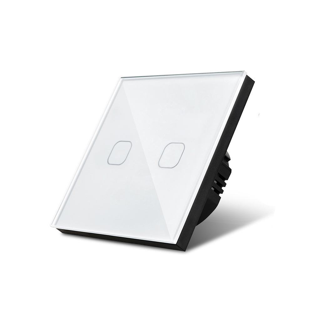 Сенсорный переключатель для светодиодной лампы, умный свет, стандарт ЕС, 1/2/3, 1 способ, сенсорный датчик, настенный переключатель, панель из хрусталя