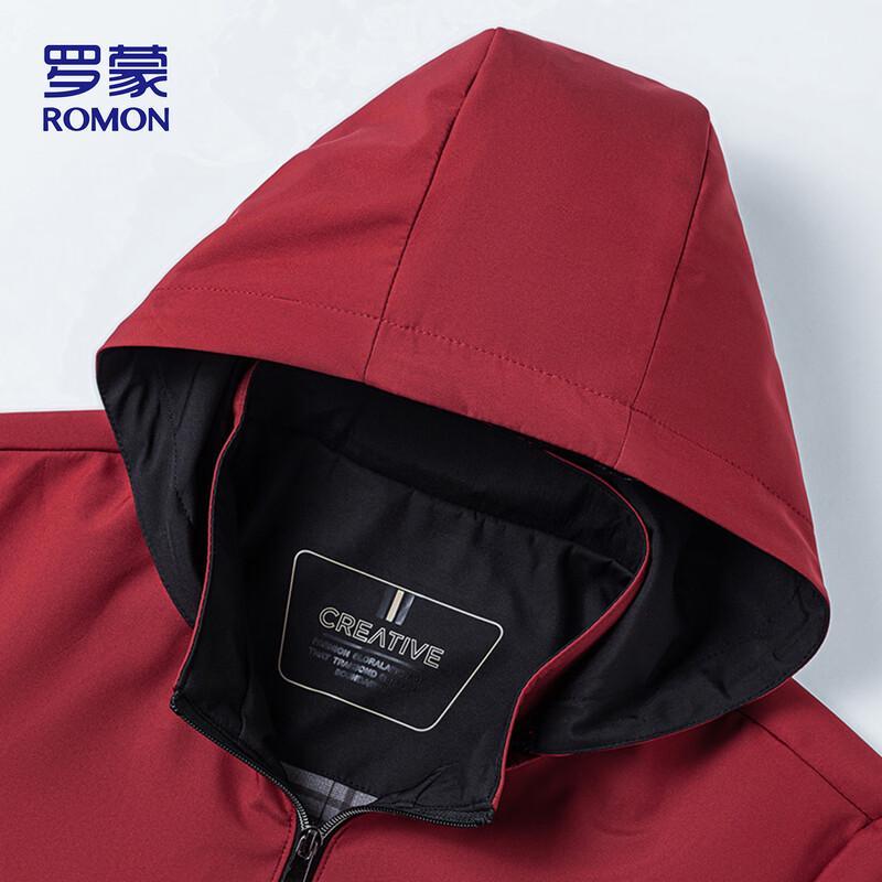 ROMON Men's Hooded Business Casual Windproof Jacket