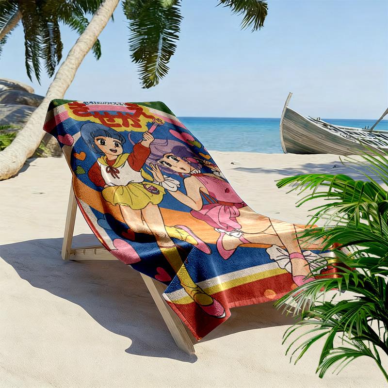 Creamy Mami 2D Flat Print Beach Towel, Large Soft Quick Dry Towel for Beach Camping SwimmingDSTJ0925098