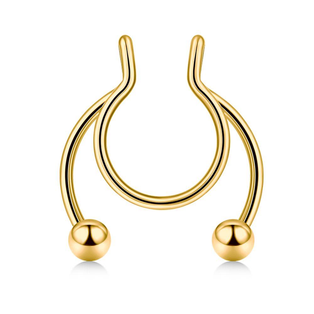 Fashion Colorful Fake Septum Stainless Steel Jewelry Non Piercing Nose Ring