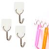 White Bathroom Door Hooks Family Wall Hanger Hats Bag Key Adhesive Plastic Hook Coat Wall Hooks