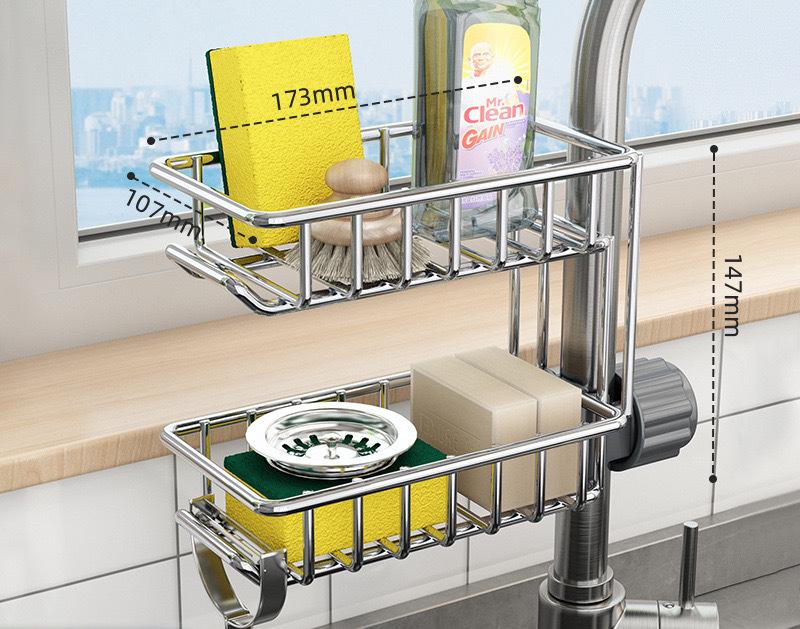 Кухонная раковина из нержавеющей стали, сливная стойка, губка для хранения, держатель для крана, сушилка для мыла, вешалка для полотенец, полка-органайзер, кухонные аксессуары