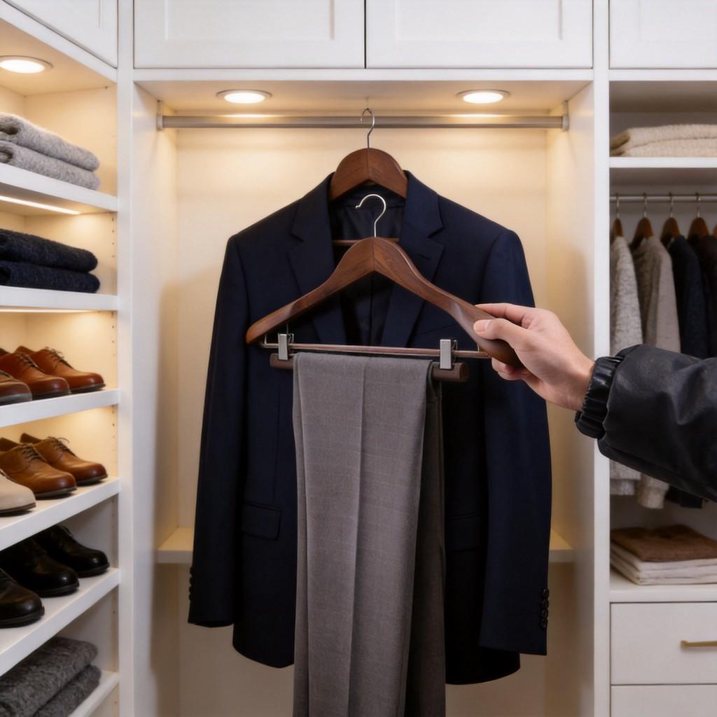 Wooden Coat Hanger With Shoulder Support For Home And Retail Use