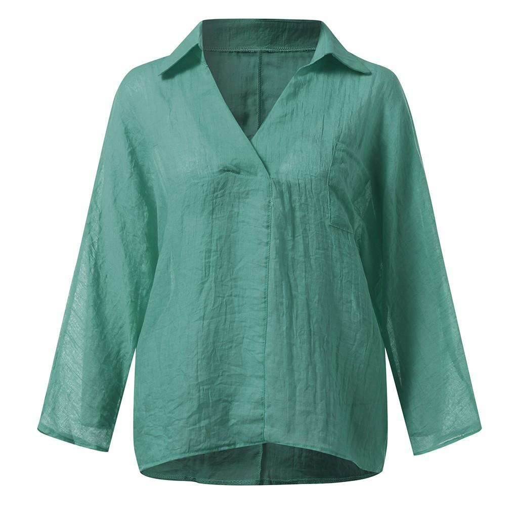 Boho Womens Long Sleeve Cotton Linen Kaftan Ladies Baggy Blouse Tee Shirt Tops