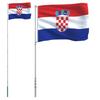 VidaXL Drapeau de la Croatie et mât 5,55 m Aluminium 3147128