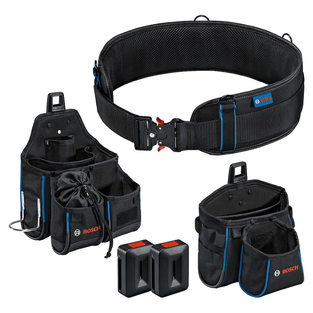 BOSCH PROFESSIONAL Work Belt 108 and Pouch Black Set, BELT108KIT,