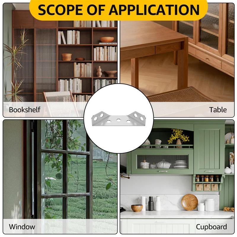 10/20/30 шт. Универсальный угловой соединитель для мебели, угловой кронштейн из нержавеющей стали для деревянной мебели, каркаса кровати, шкафа, ящика