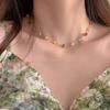 Модное Милое Нежное Ожерелье из Натурального Камня для Женщин Девушек Летнее Простое Хрустальное Ключичное Ожерелье-Чокер Новые Украшения Подарок